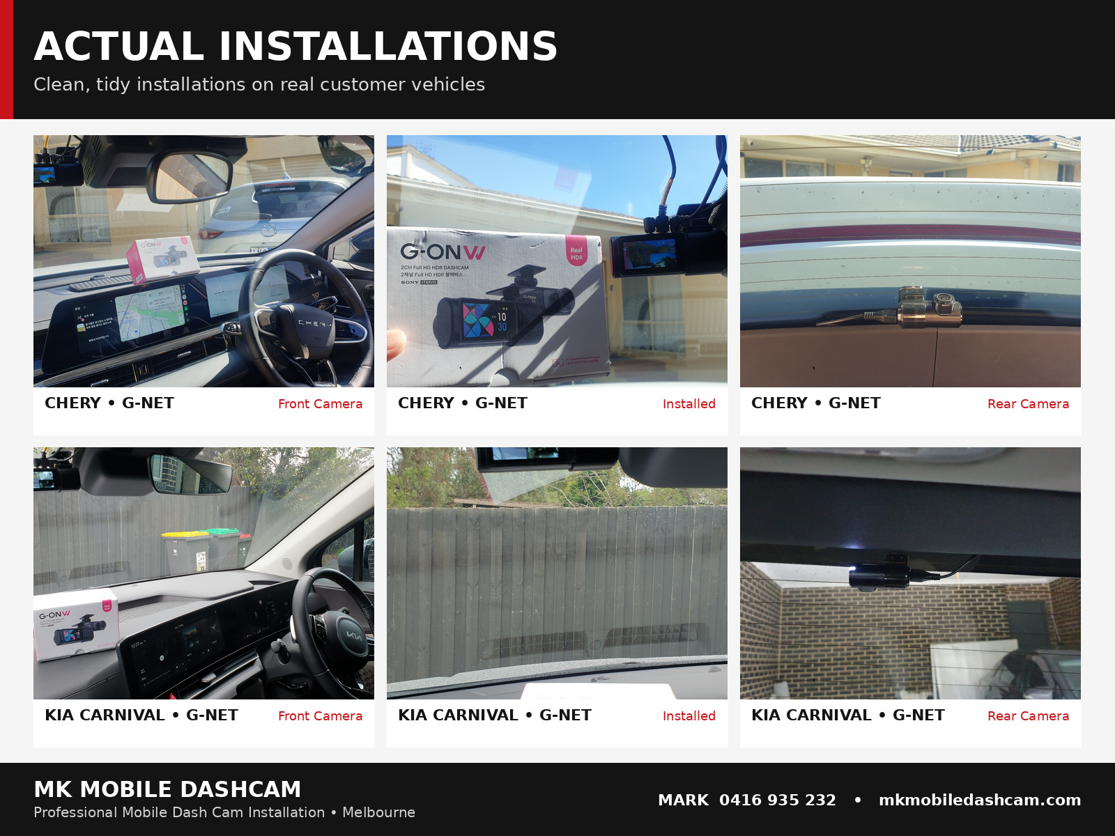 MK Mobile Dashcam actual GNET installations