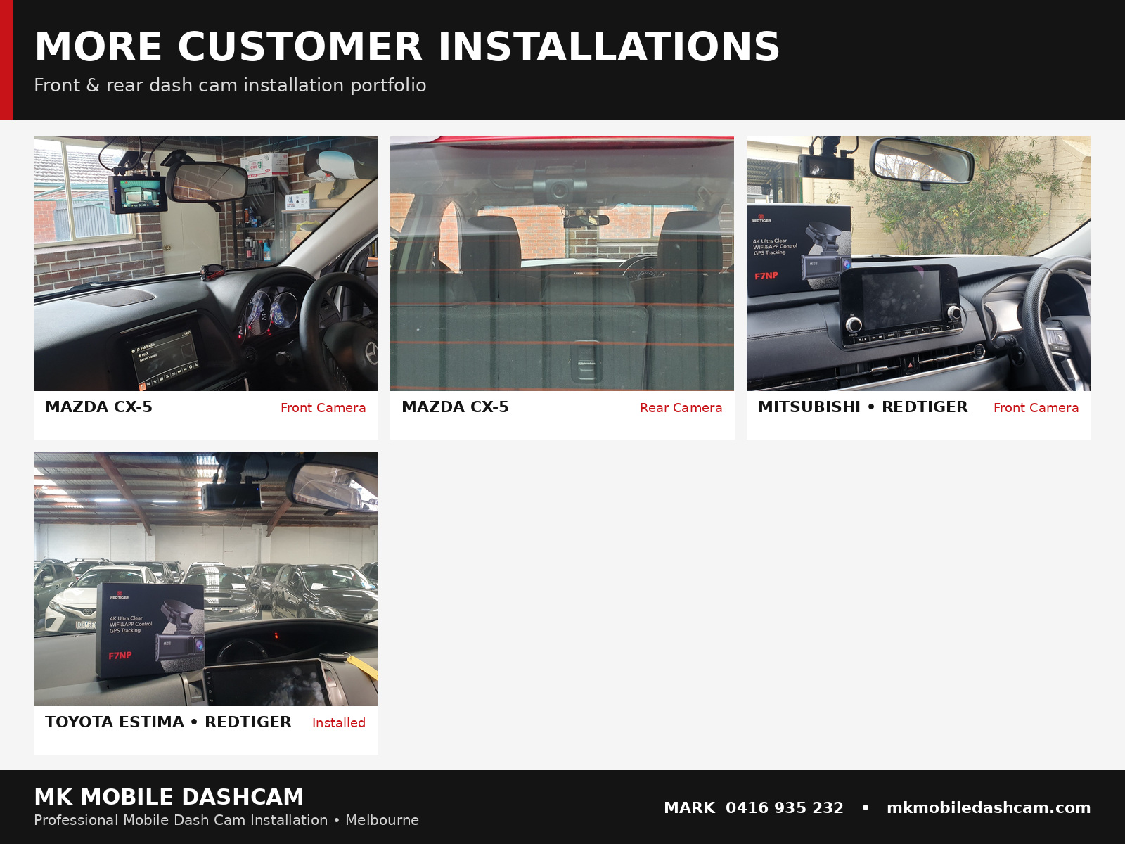MK Mobile Dashcam actual customer installations